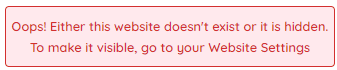 Website not visible message