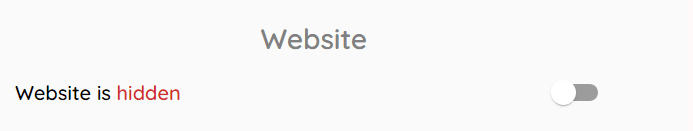 Website hidden toggle